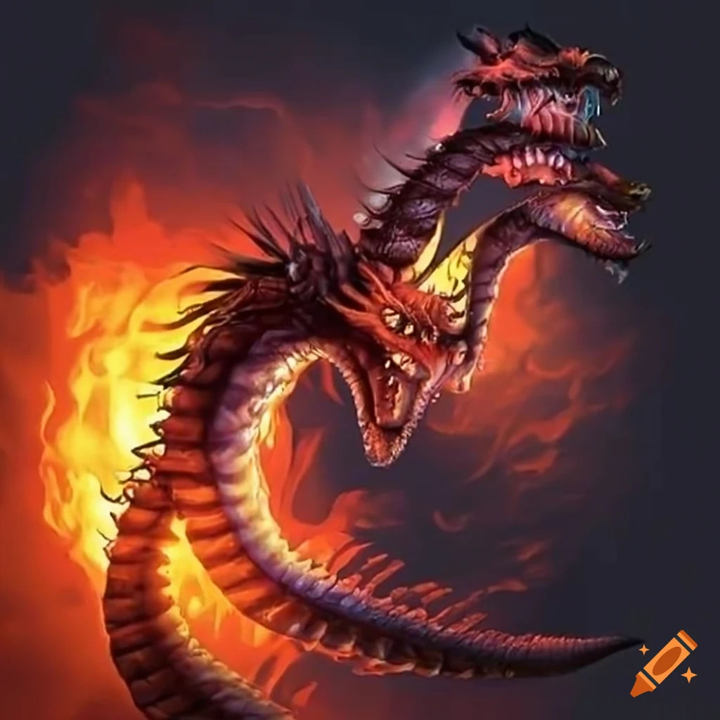 Wallpaper #e2cOBpMBSpphPi3-b78W266 Image of a Hydra Breathing Fire on Craiyon