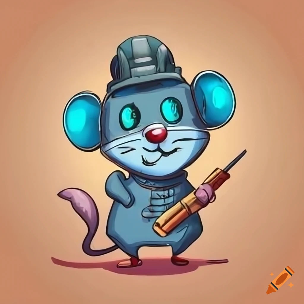 Wallpaper #aECWMZMBJhL2WPbapse-414 Cute Cyberpunk Mouse Cartoon Engineer