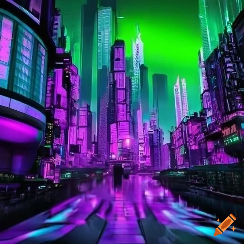 Wallpaper #kKXhNpMBVBiSkHCaCIoF223 Detailed Cyberpunk City of the Future on Craiyon