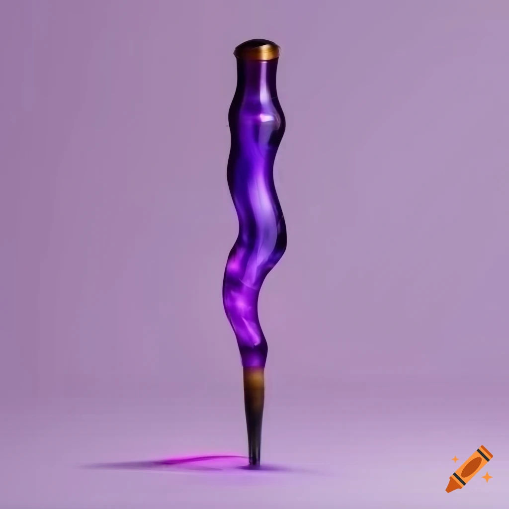 Wallpaper #cKU_N5MBVBiSkHCa8Itg365 Purple Glass Witchcraft Wand on White Background on Craiyon