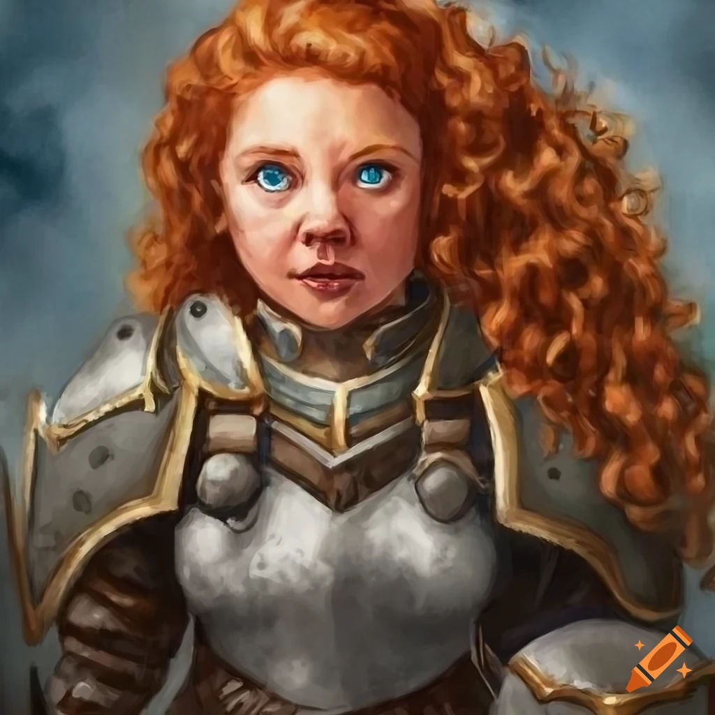 Wallpaper #avA6gJcBi4JM6agGWiFc140 Portrait of a Female Dwarf Paladin with a Two Handed Mallet on Craiyon