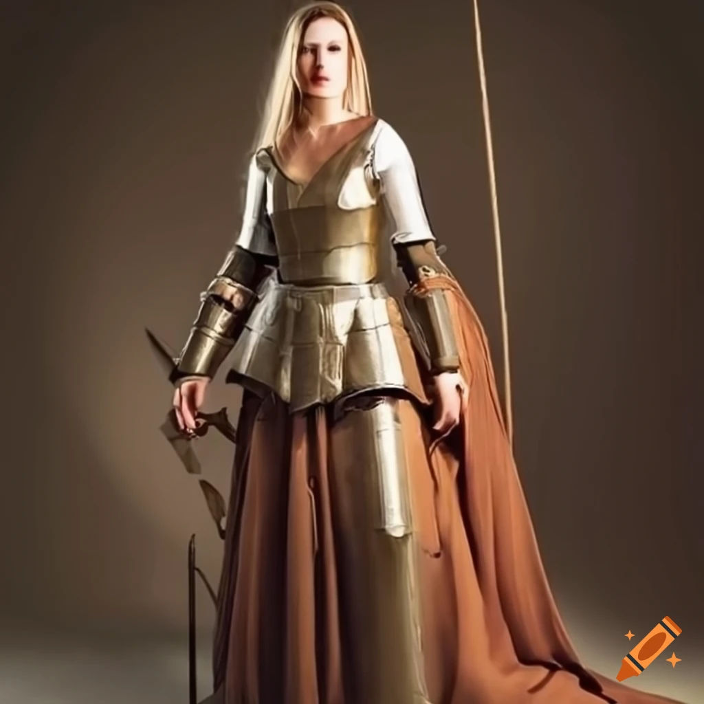 Wallpaper #pgMYY5MBpyOg8YnEidTt103 Medieval Woman Wearing Light Armor and Pants on Craiyon
