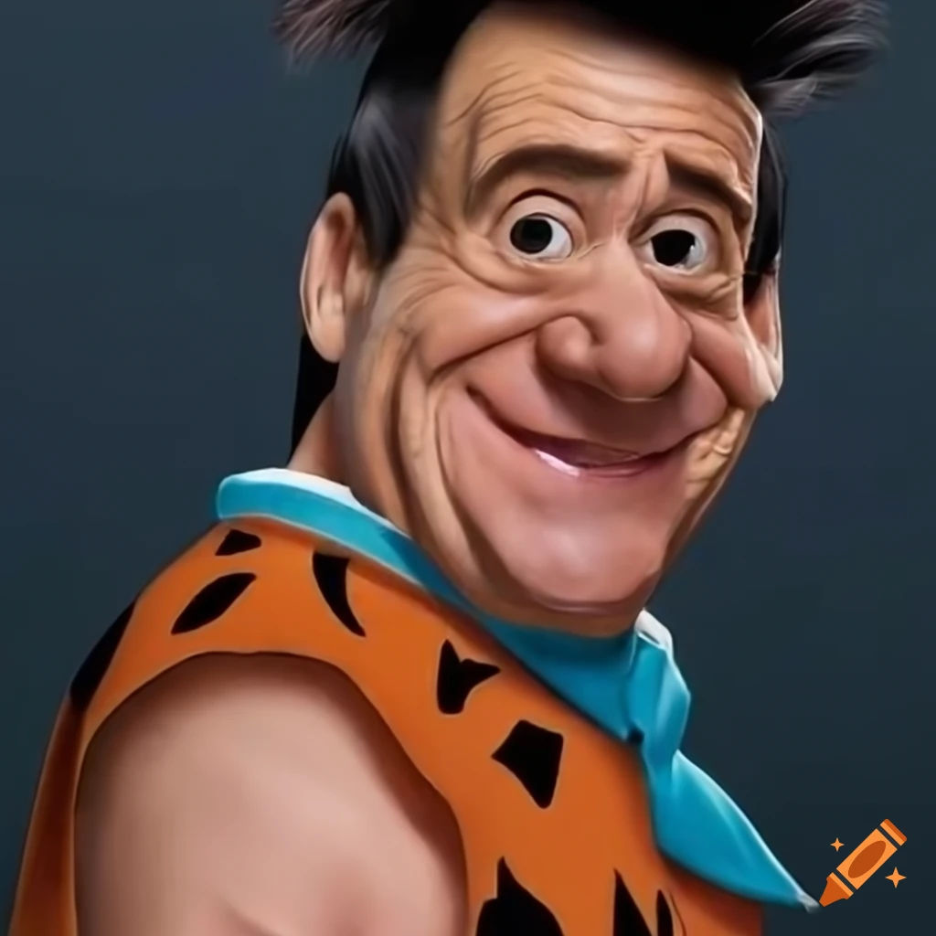 Wallpaper #-zHGNZMB5zzyi_yYrFfG284 Jim Carrey as the Flintstones Character with a Big Smile on Craiyon