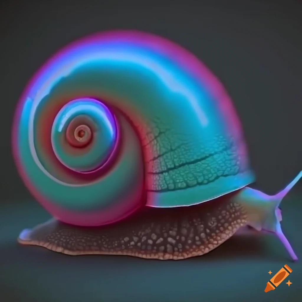 Wallpaper #7DE0NZMB5zzyi_yYk1WD296 Vibrant Neon Snail on a Synthesizer on Craiyon