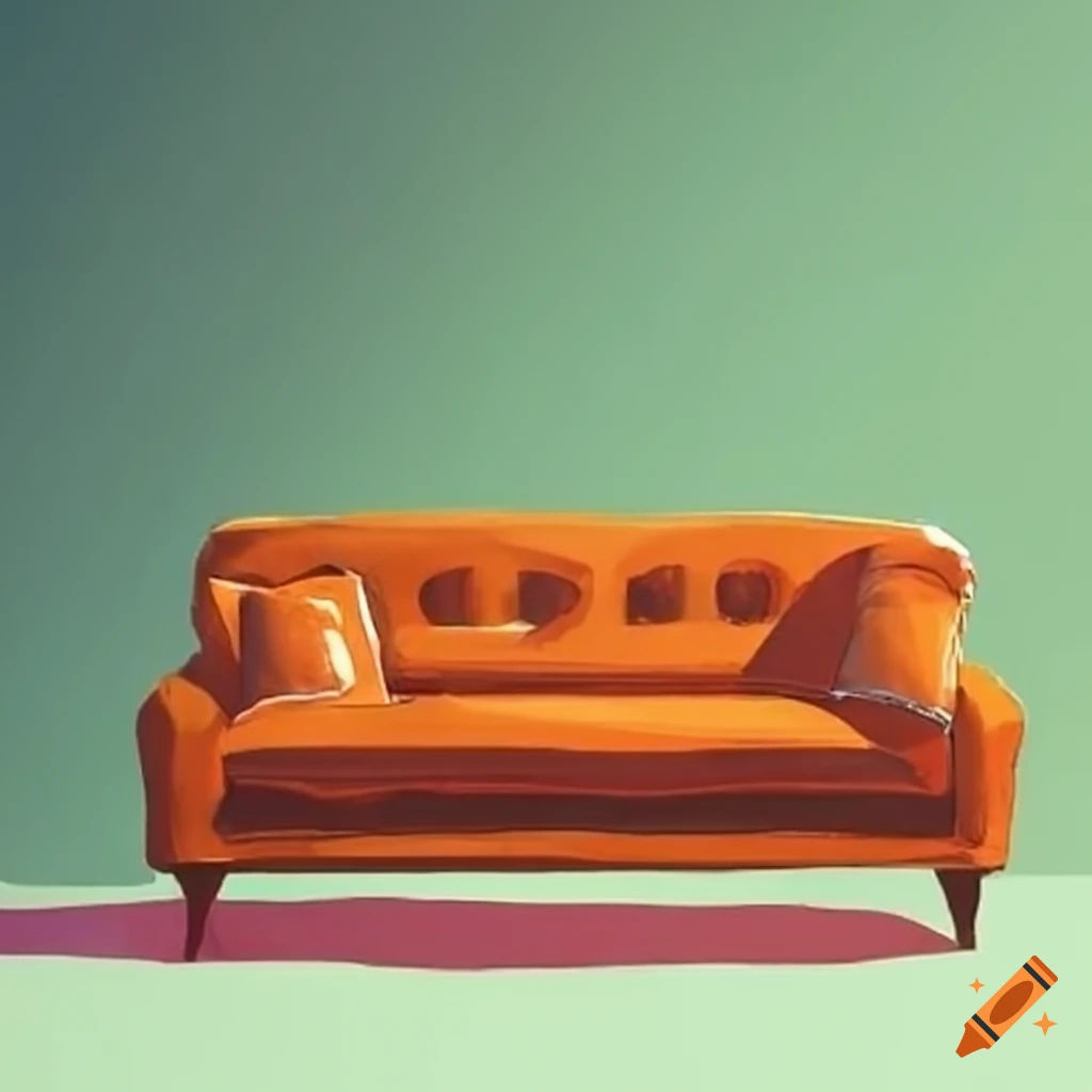 Wallpaper #EWc7-pIBSpphPi3-H5AG249 Modern Orange Sofa on Craiyon