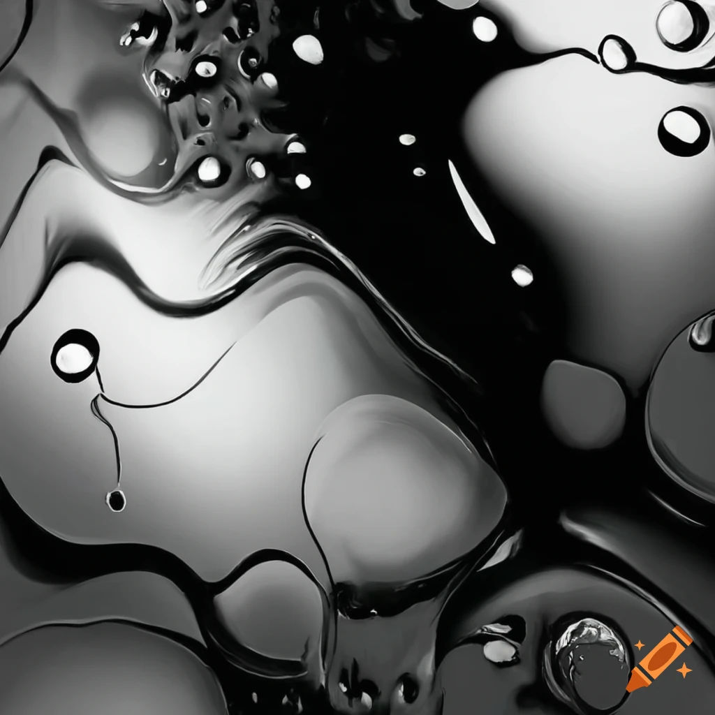 Wallpaper #AWeBD5MBSpphPi3-L-9552 Black and White Abstract Art with Paint Drips on Craiyon