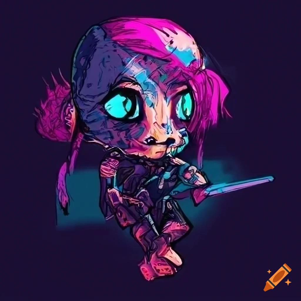 Wallpaper #4Wf665IBSpphPi3-Uk_6213 Cyberpunk Style Flying Character Drawing on Craiyon