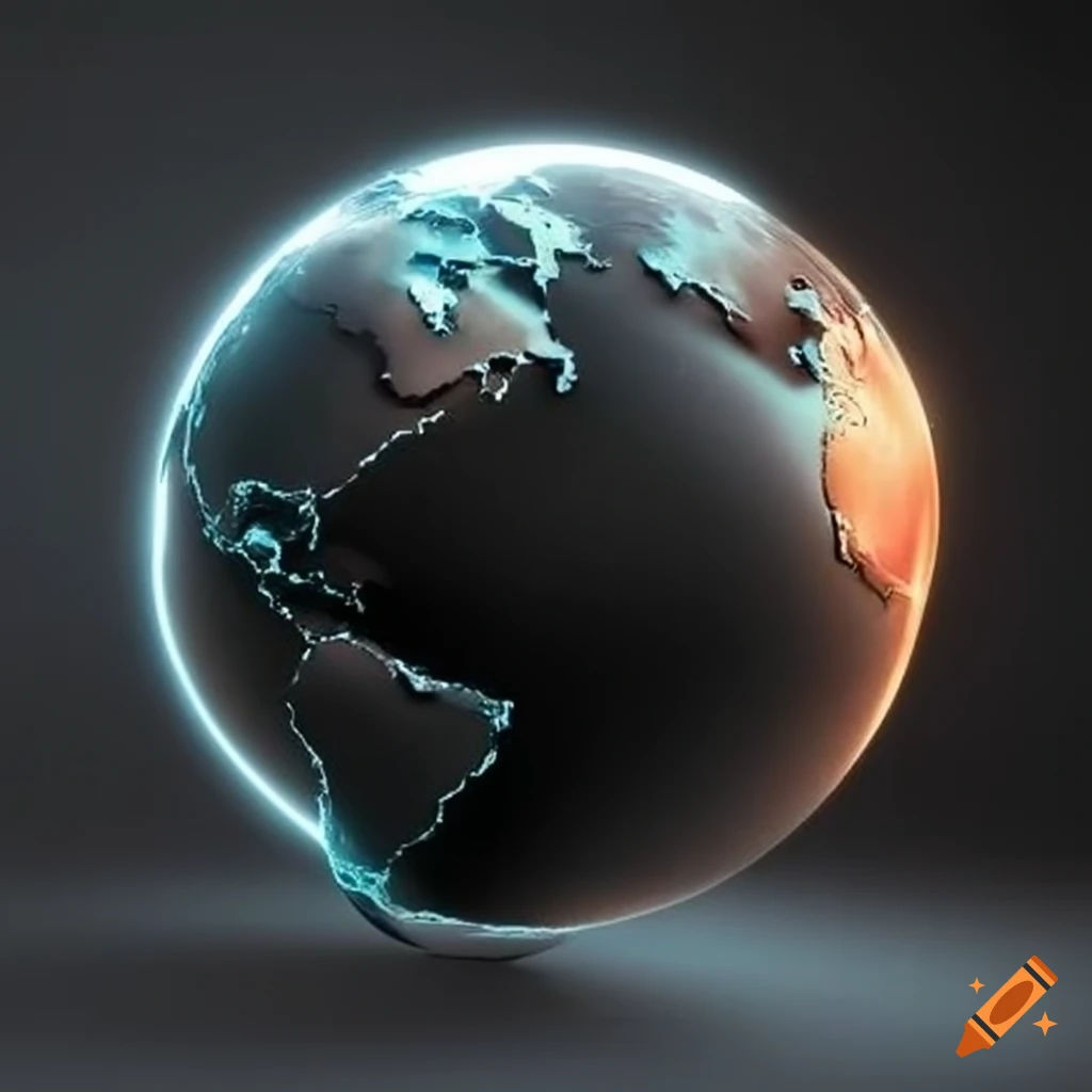 Wallpaper #BGcT6pIBSpphPi3-TUVE210 Black Abstract World Globe on Craiyon