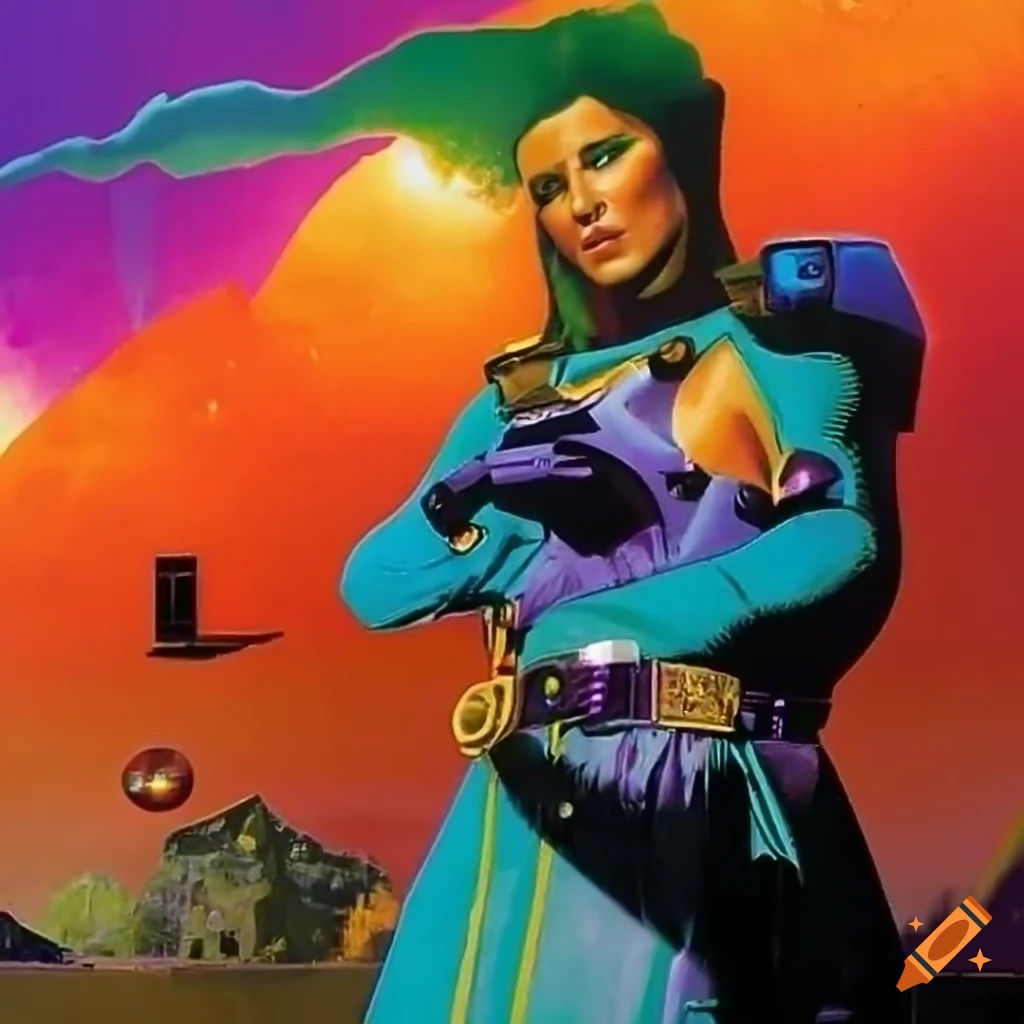 Wallpaper #shcGPpMBPLD5_VENWN5x232 Vibrant Retro Cover of a Sci Fi Pulp Magazine on Craiyon