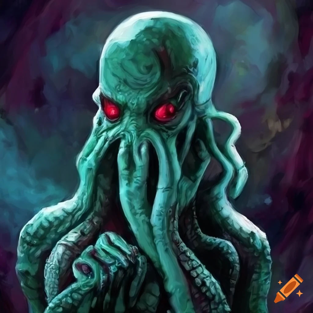 Wallpaper #uwMnZJMBpyOg8YnEDtaL266 Pop Art Painting of Cthulhu on Craiyon