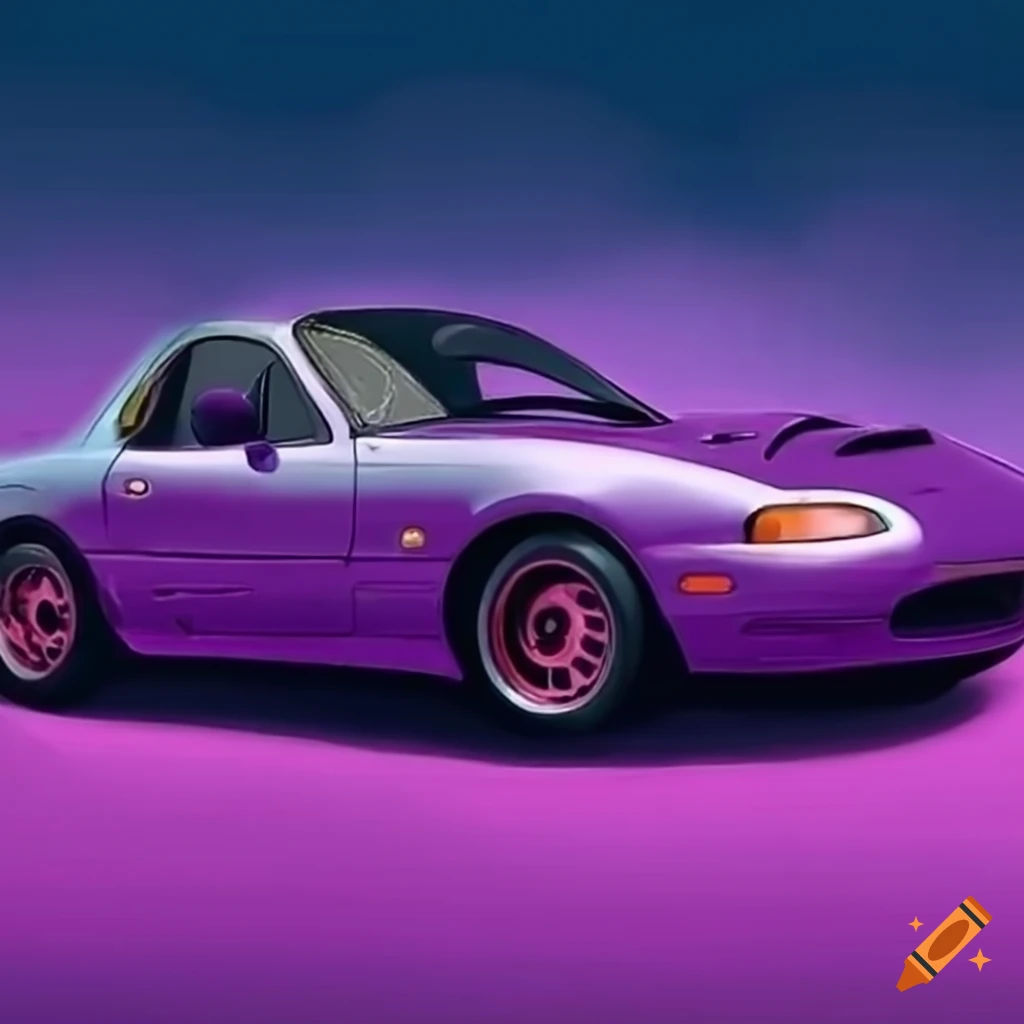 Wallpaper #fmejDJMBSpphPi3-f9-x277 Anime Style Lilac Silver 1991 Mazda Miata Na