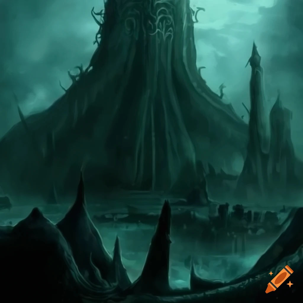 Wallpaper #uwMnZJMBpyOg8YnEDtaL441 Depiction of Cthulhu in Rlyeh