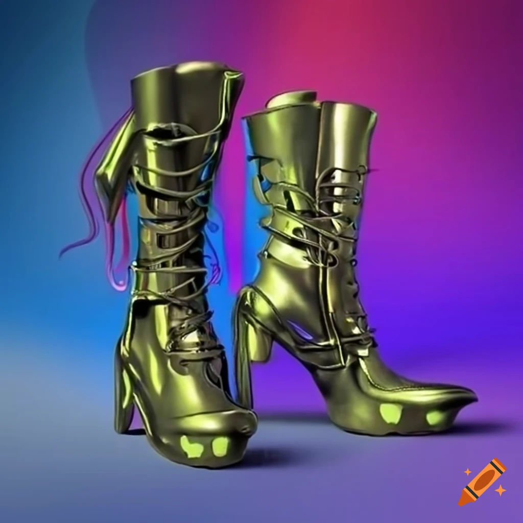 Wallpaper #gGfoDJMBSpphPi3-KuHk190 Abstract Surrealism Art of Futuristic Womens Dancing Boot on Craiyon