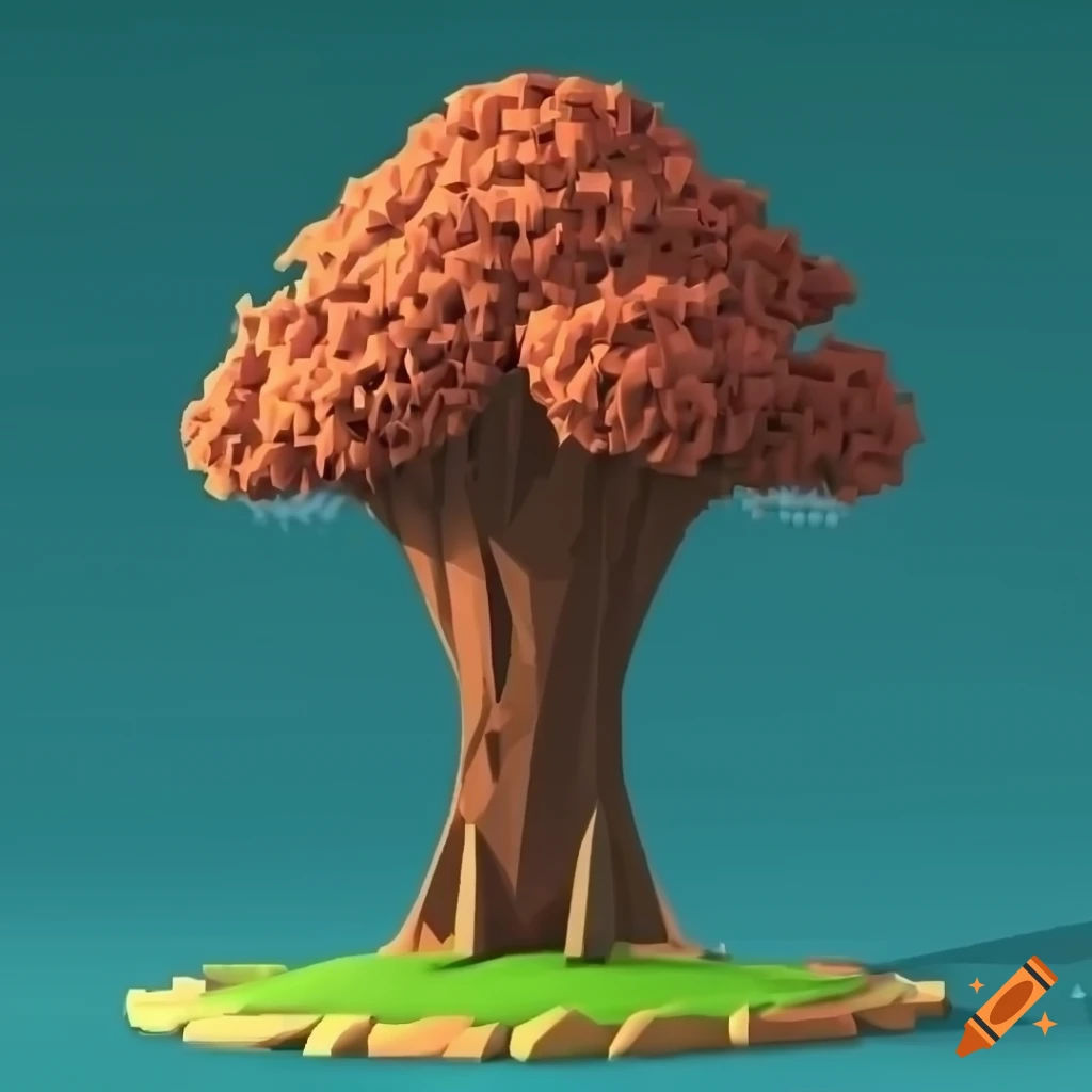 Wallpaper #jWdLE5MBSpphPi3-Rv-o371 Lowpoly Tree Sculpture on Craiyon