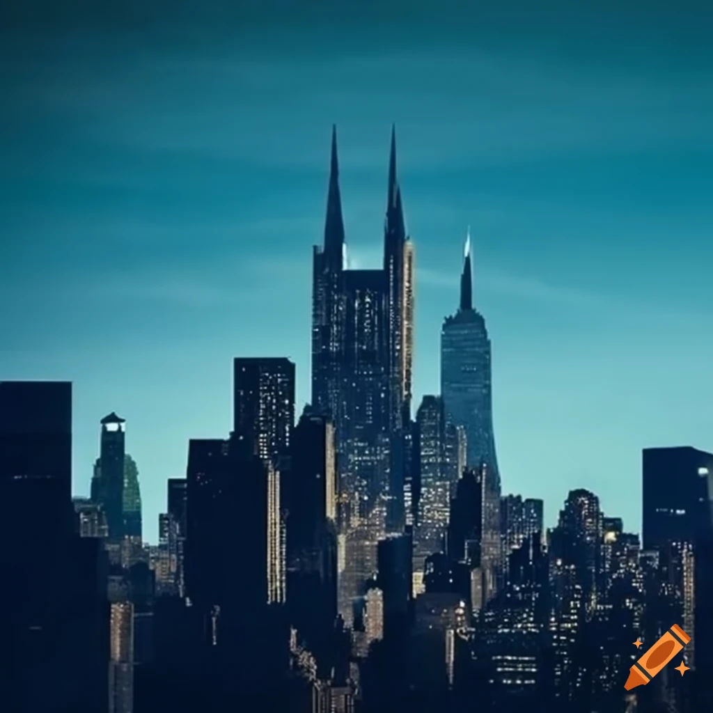 Wallpaper #fT9ZPJMBLiIJ4c9O-pFG244 Gotham City Skyline Bat Signal
