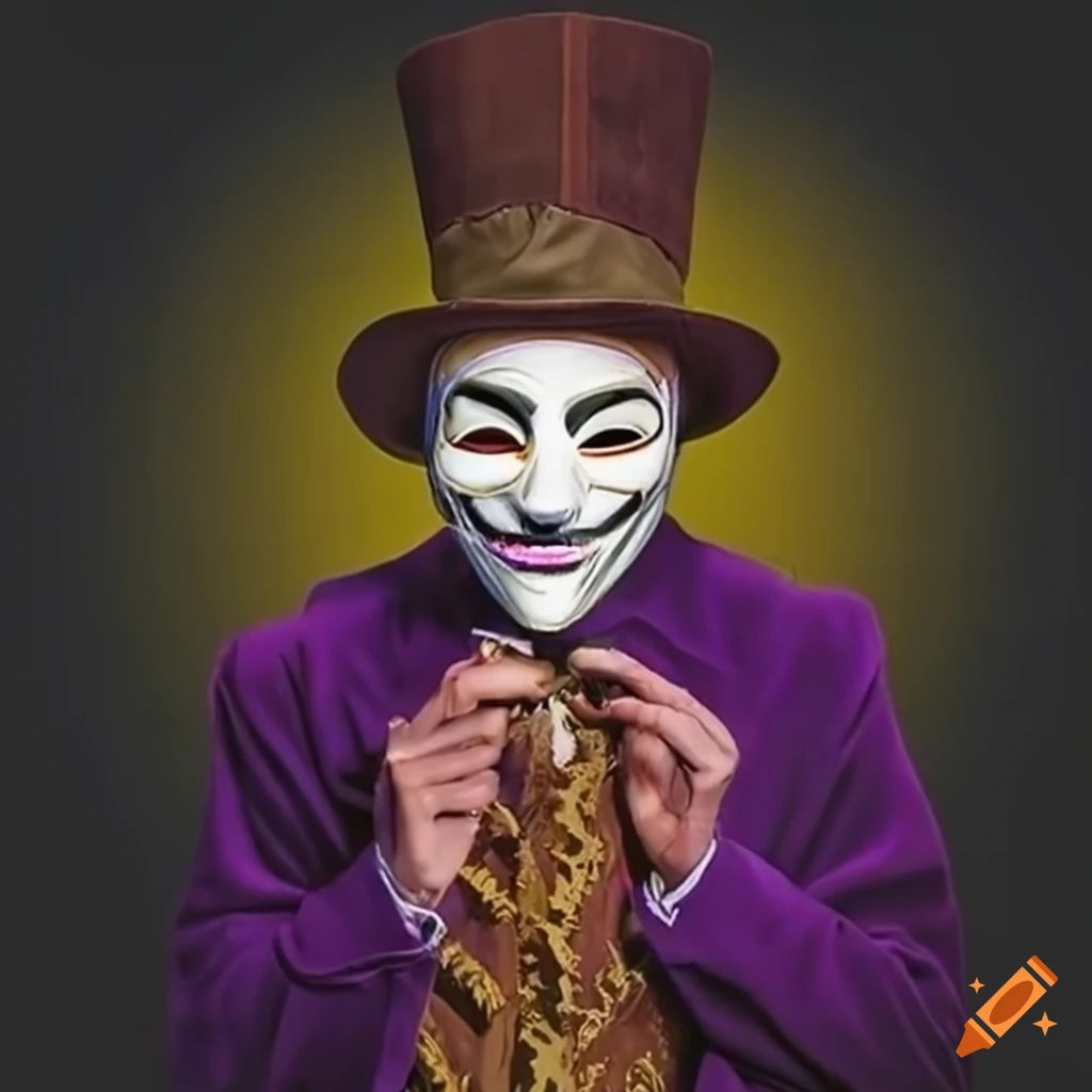Wallpaper #421CbJcBycdYOYFTknLy189 Willy Wonka with an Anonymous Mask