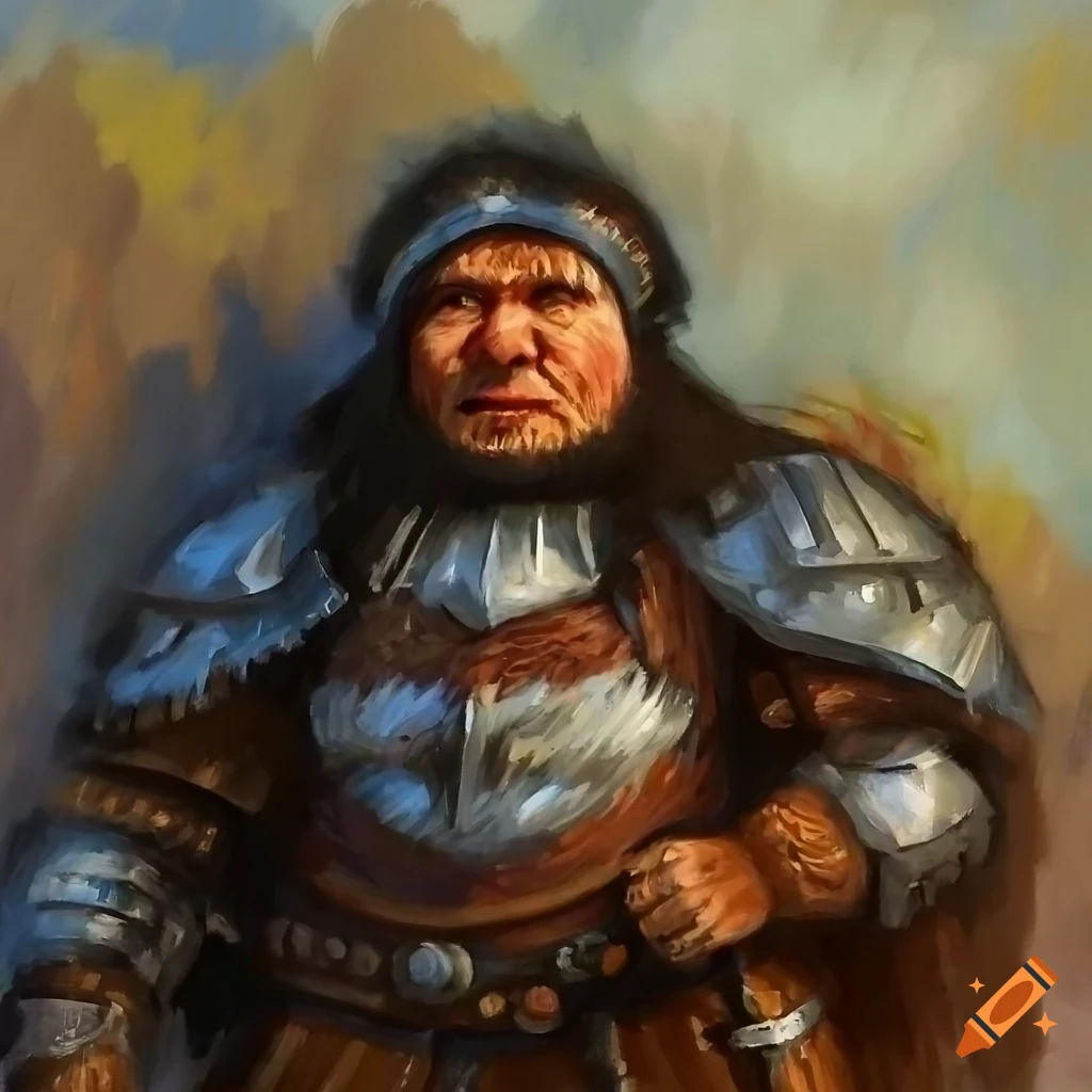Wallpaper #avA6gJcBi4JM6agGWiFc13 Impressionist Painting of a Dwarf Warrior on Craiyon