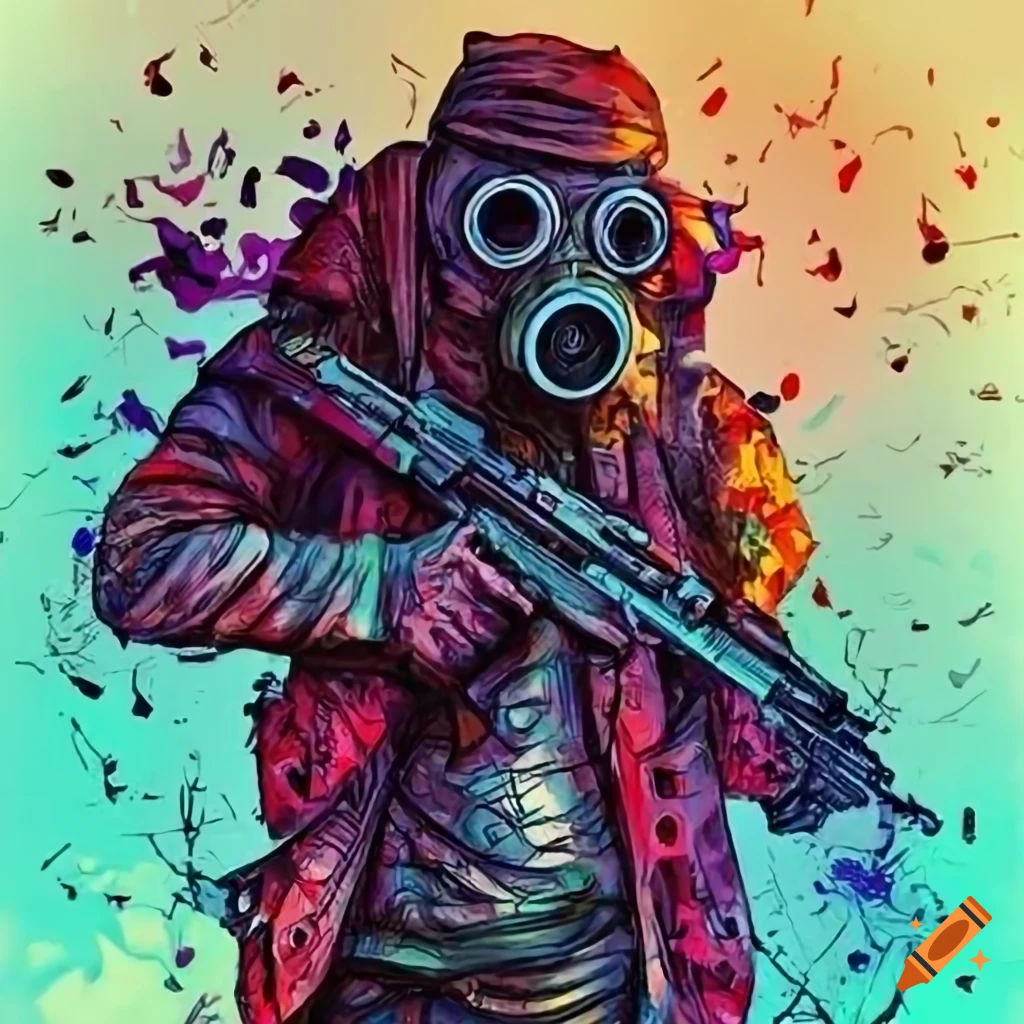 Wallpaper #oJl_P5MBUcASHT6nQswf231 Image of a Post Apocalyptic Warrior with a Gas Mask
