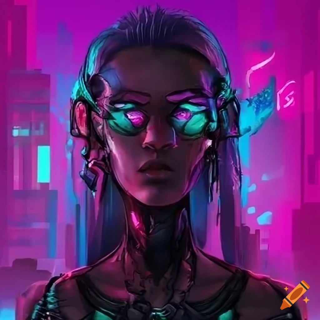 Wallpaper #BkC6MZMBJhL2WPbagsho378 Cyberpunk Avatar Illustration on Craiyon