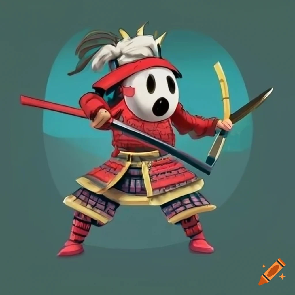 Wallpaper #7F7cMpMBborbLbczvF9P131 Nintendo Shy Guy Wearing Red Samurai Armor with Sword