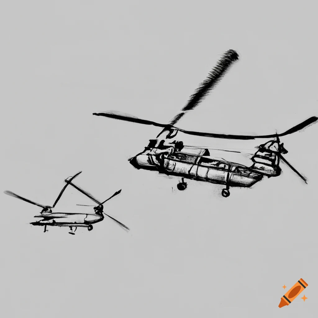 Wallpaper #74fzMZMBPAdmKxa2umJ6297 Minimalist Charcoal Sketch of Flying Ch 47 Helicopters