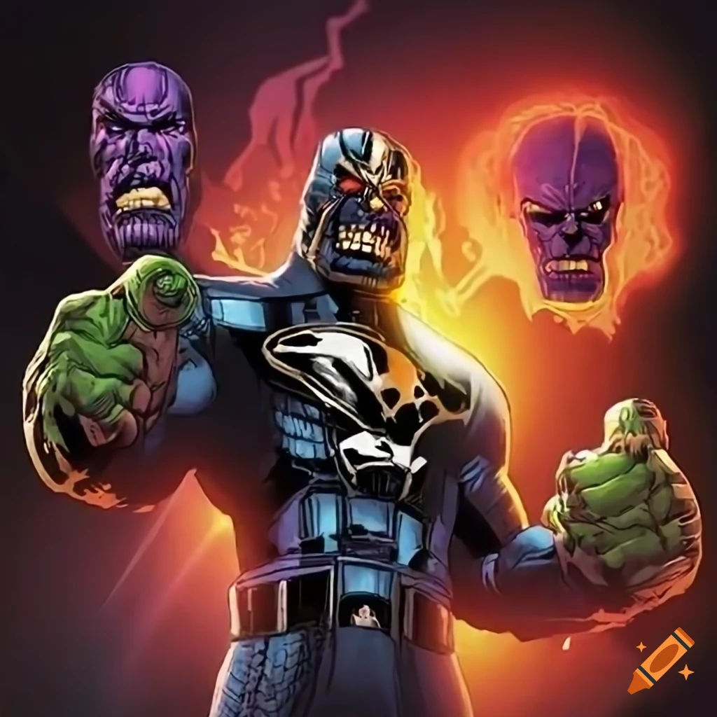 Wallpaper #UmfnApMBSpphPi3-dbEP32 New Superhero Resembling Thanos Punisher Galactus Ghost Rider and