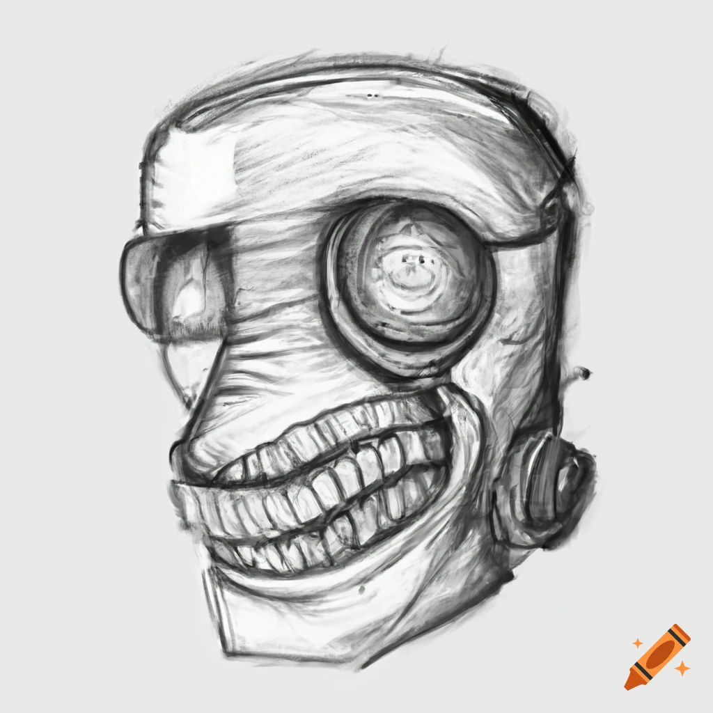 Wallpaper #NWcH9pIBSpphPi3-kYJt249 Sad Robot in a Dystopian Factory Charcoal Drawing on Craiyon