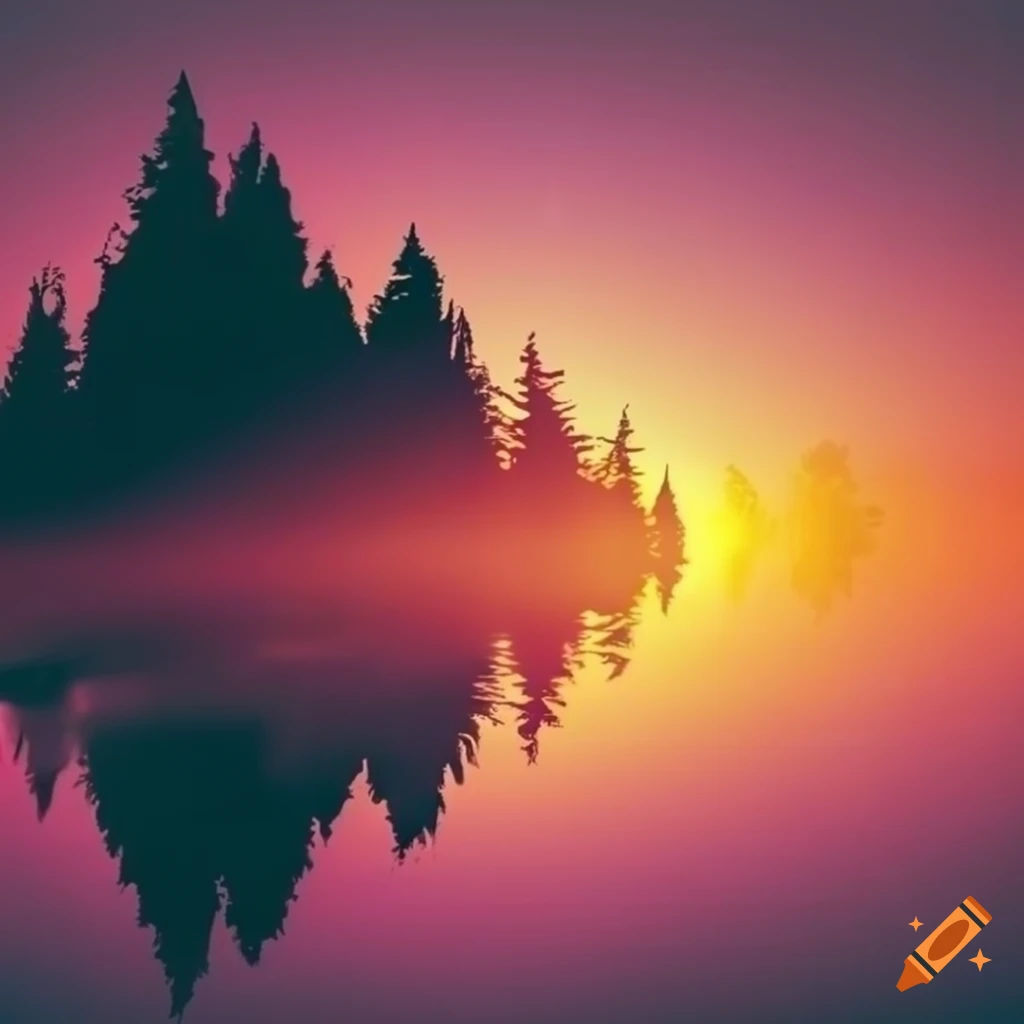 Wallpaper #qh0TLZMBlOZrFDOkGc5n149 Abstract Forest Zen Self Reflection Sunrise Wallpaper on Craiyon