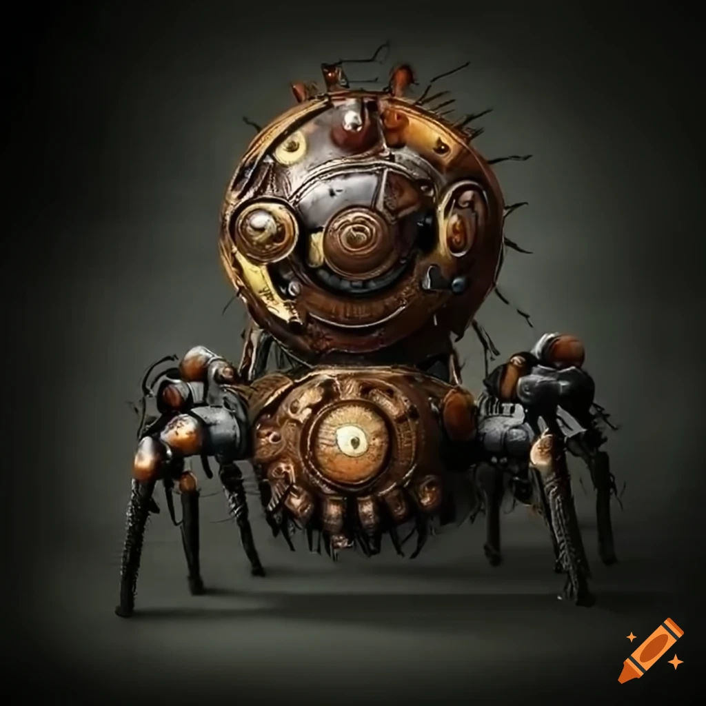 Wallpaper #MVgVNJMBzN9vxX348jvw65 Steampunk Robotic Spider on Craiyon