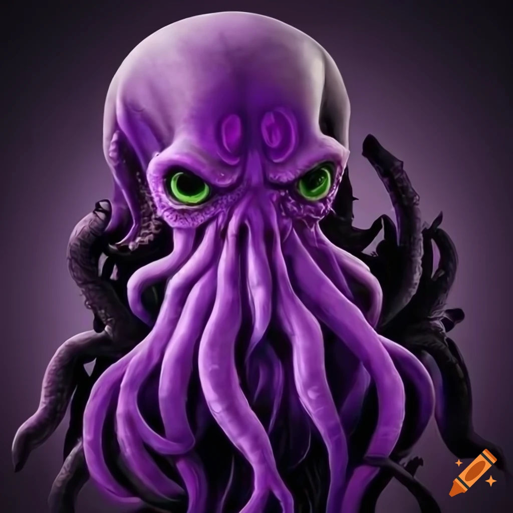 Wallpaper #uwMnZJMBpyOg8YnEDtaL220 Purple Cthulhu Creature on Craiyon