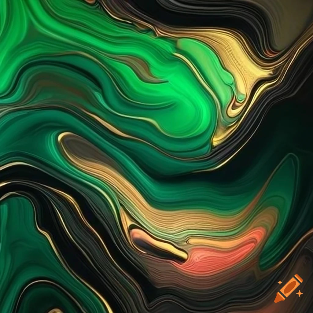 Wallpaper #52dQ-5IBSpphPi3-YpO8379 Abstract Art with Green Black Gold and Blush Colors on Craiyon
