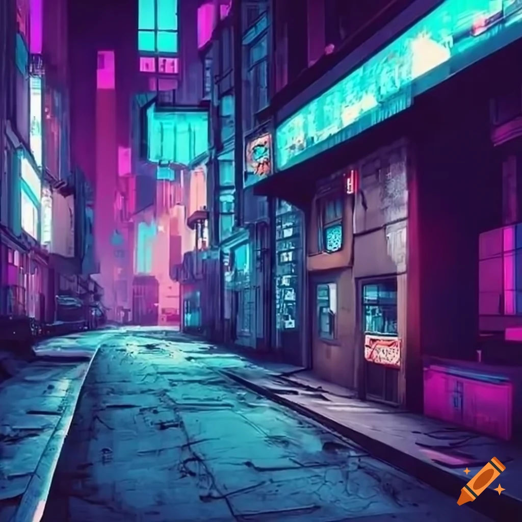 Wallpaper #v5yx4ZIBZHQxiYar0bzY148 Cyberpunk Style City Street View on Craiyon