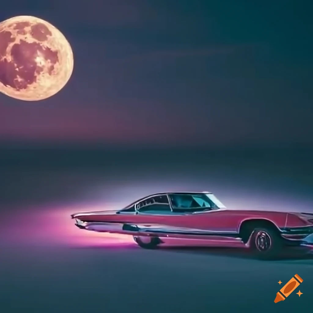Wallpaper #uPu7hJcBx-Hc5Y20Wq__22 Retro Inspired Space Car with Big Moon and Dua Lipa Future Nostalgia