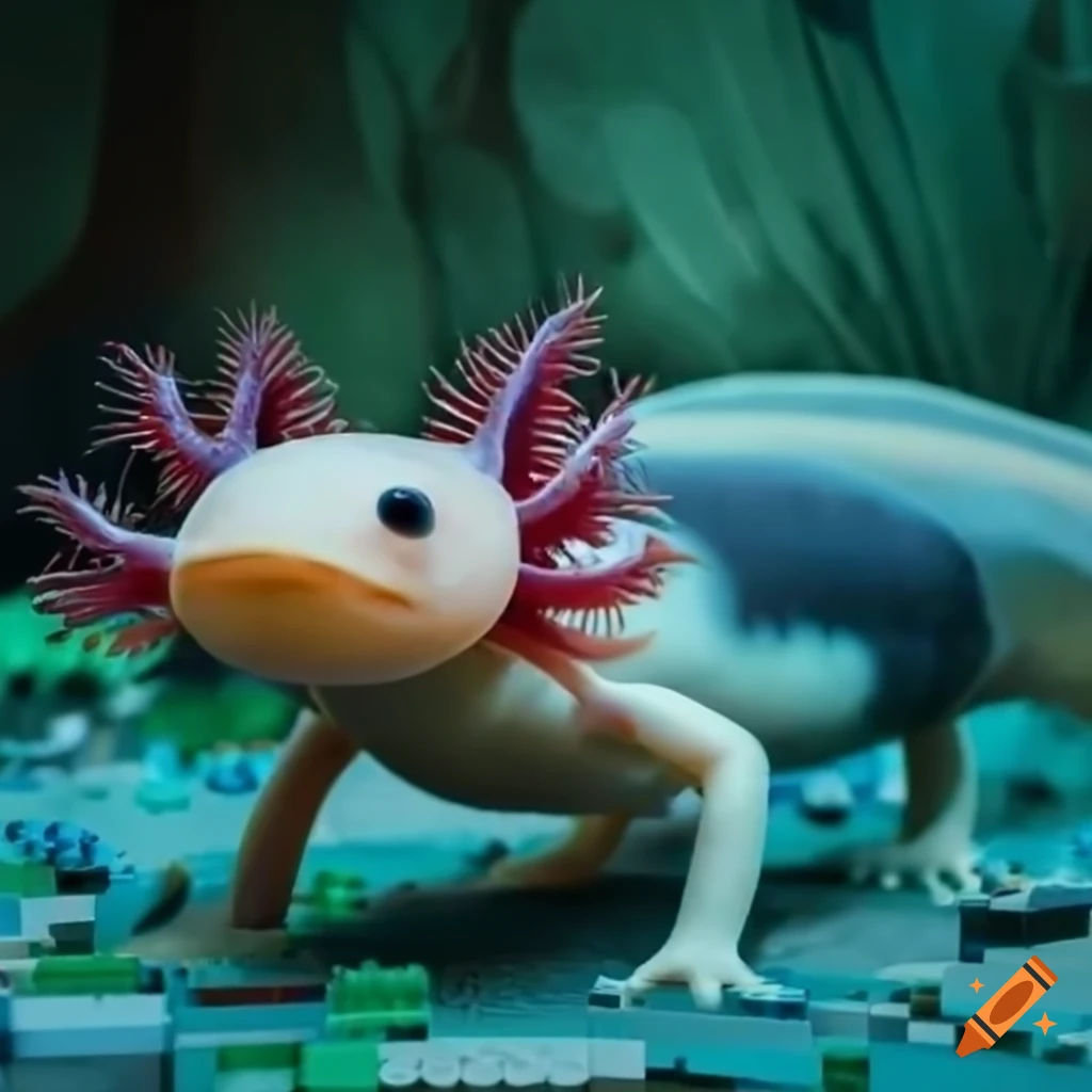 Wallpaper #ygO6ZZMBpyOg8YnEStne442 Axolotls Playing with Legos on Craiyon