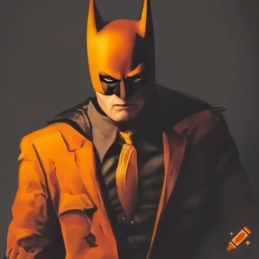 Wallpaper #zWdqCZMBSpphPi3-2s_N316 Batman in an Orange Suit on Craiyon