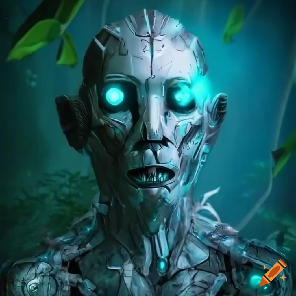Wallpaper #6WgjJJMBSpphPi3-6Te2260 Sci Fi Creatures in a Neon Forest with a Robot and Tropical Forest