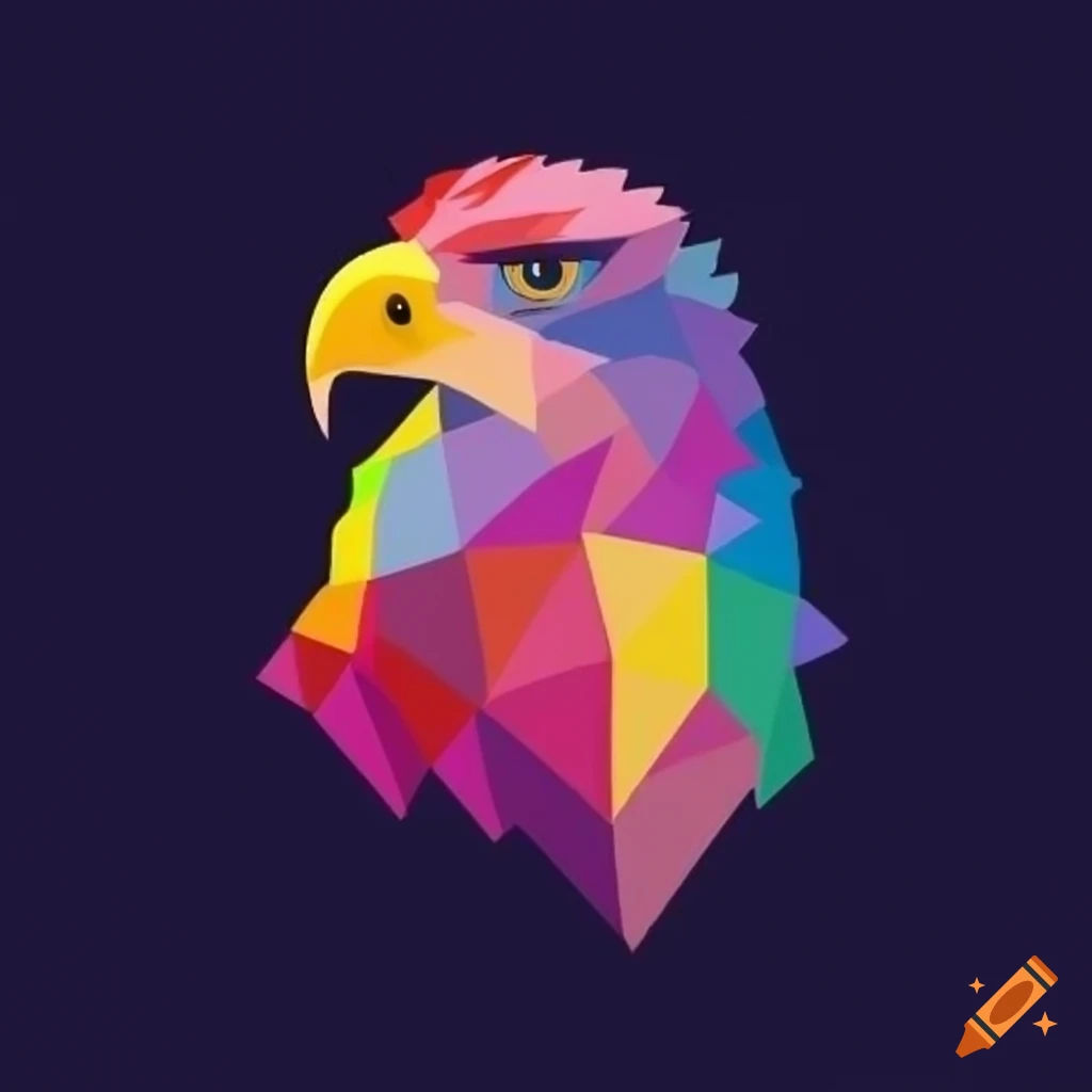 Wallpaper #ime4ApMBSpphPi3-D7BO394 Eagle Artwork with Geometric Triangles on Craiyon