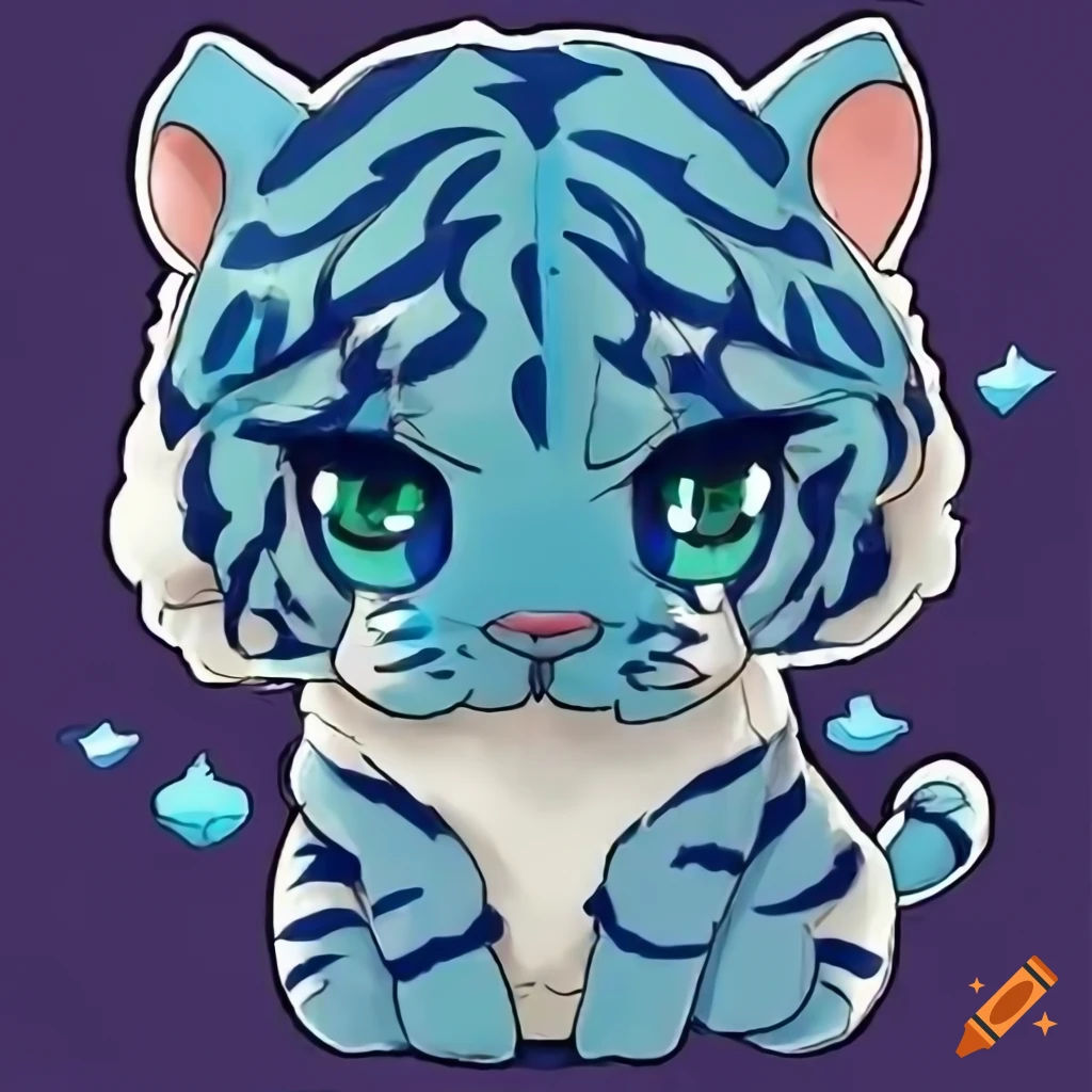 Wallpaper #9170c Chibi Tiger Illustration