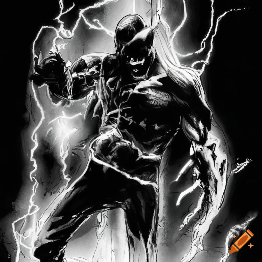Wallpaper #z2dK-5IBSpphPi3-fJPS152 Black and White Drawing of Lightning by Todd Mcfarlane on Craiyon