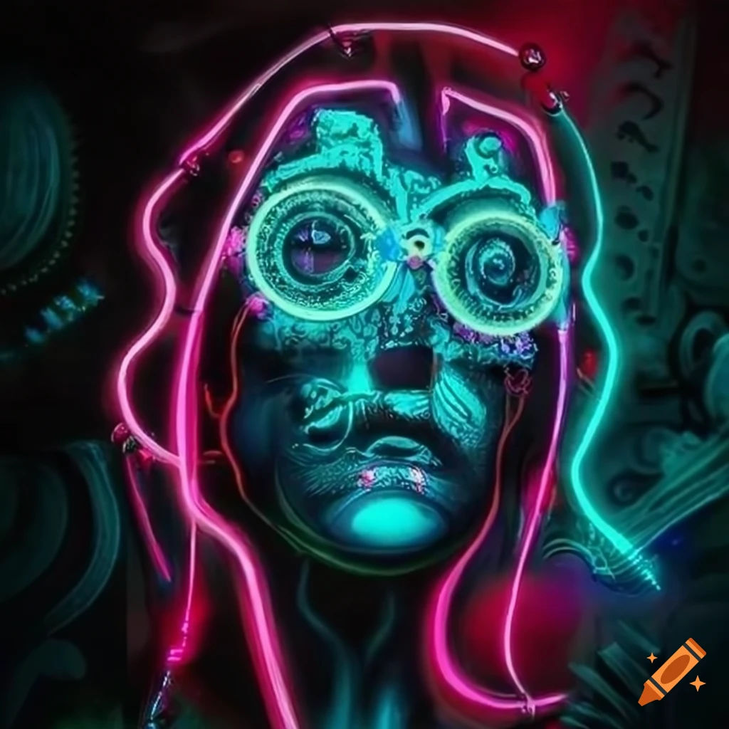 Wallpaper #7m0taJcBycdYOYFTCW82178 Steampunk Inspired Neon Statue of Jesus on Craiyon