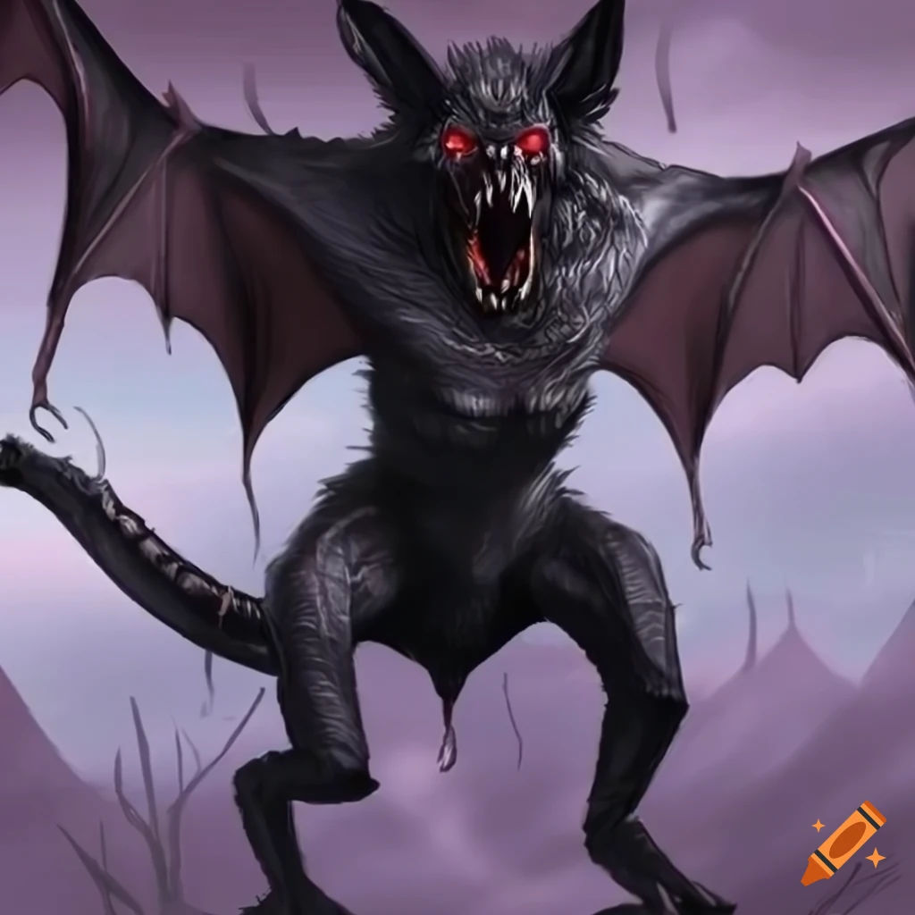Wallpaper #dfTIOpMBKFX8bn3roXlL121 Artistic Depiction of a Bat Like Creature with Black Fur and Red Eyes