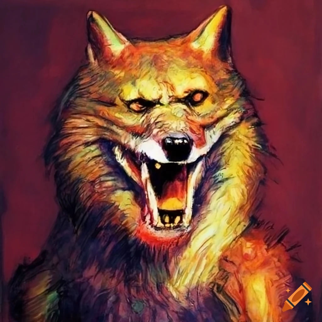Wallpaper #uEB5MZMBJhL2WPbaucYs267 Werewolf Art by Norman Rockwell on Craiyon