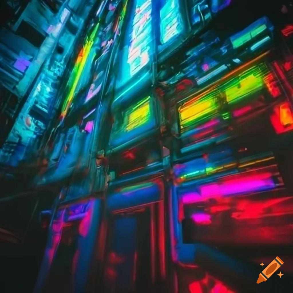 Wallpaper #TzGVNZMB5zzyi_yYJ1cv44 Abstract Art with Cyberpunk Colors on Craiyon