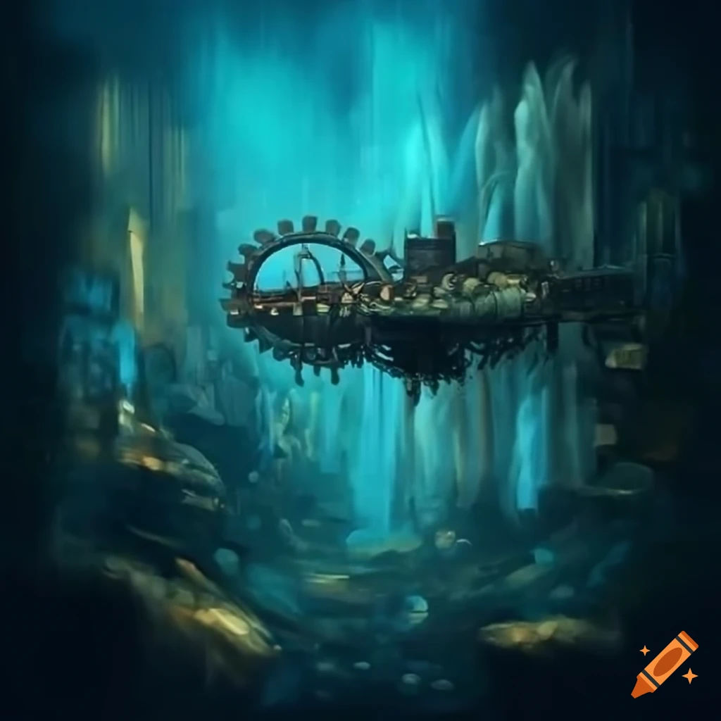 Wallpaper #7m0taJcBycdYOYFTCW8283 Steampunk City with Steam Engine Waterfall