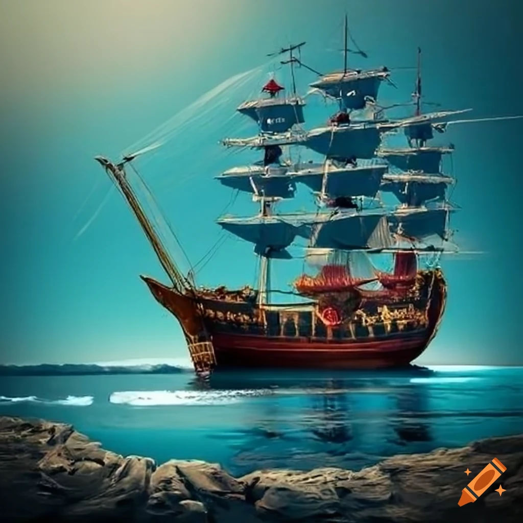 Wallpaper #0qerMpMBlSzal8H17tvu20 Pirate Ship Docked in a Cove on Craiyon