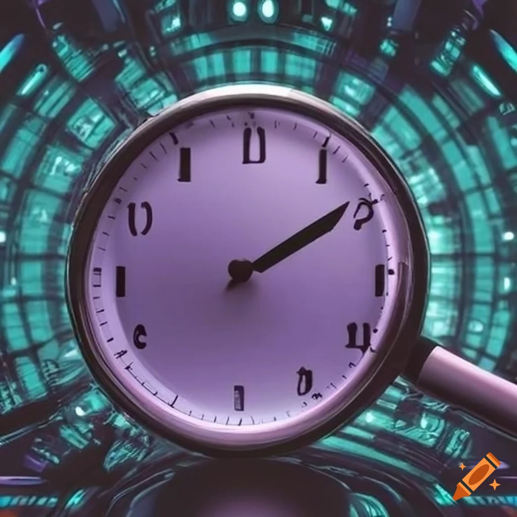Wallpaper #_Wd9_pIBSpphPi3-Hp-I192 Cyberpunk Clock with Magnifying Glass on Craiyon