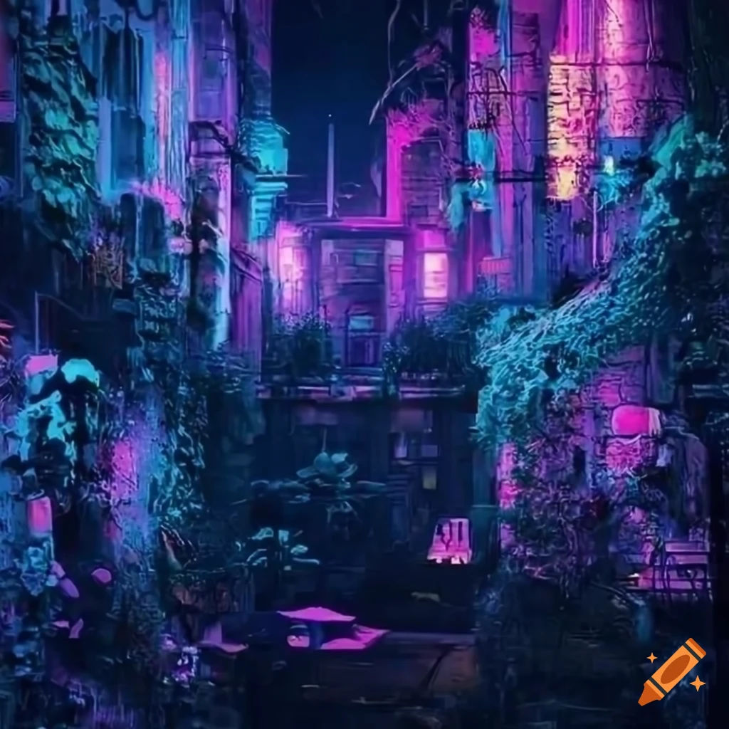 Wallpaper #F6UfMpMB0vj5YdARvNNx27 Retro Cyberpunk City with Cats and Neon Lights