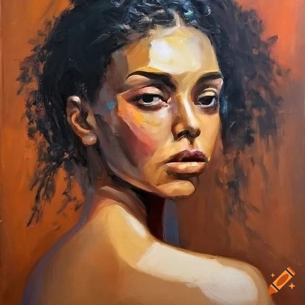 Wallpaper #W2g2IpMBSpphPi3-mTKk371 Oil Painting Portrait of a Woman on Canvas