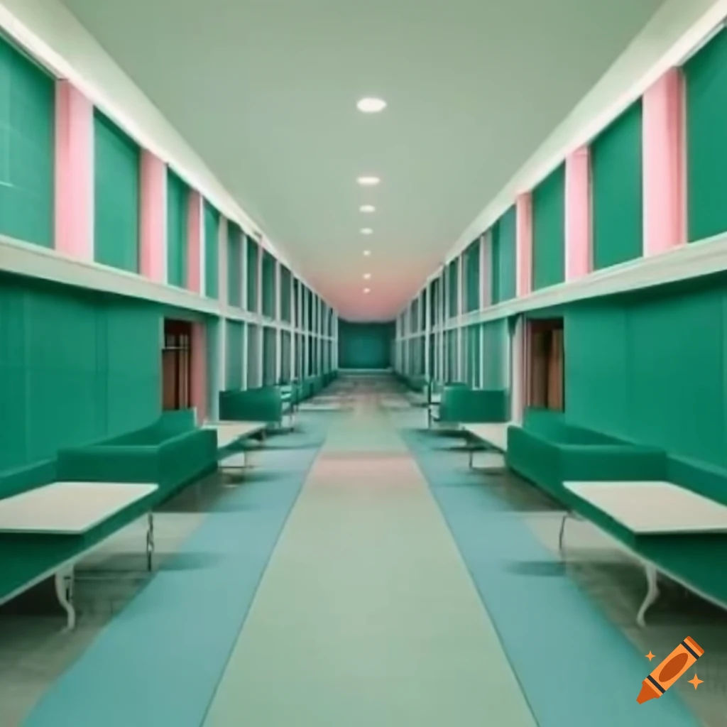 Wallpaper #c3f_JZMB-pgBXx602qBk346 Colorful Mid Century Modern Hotel Lobby on Craiyon