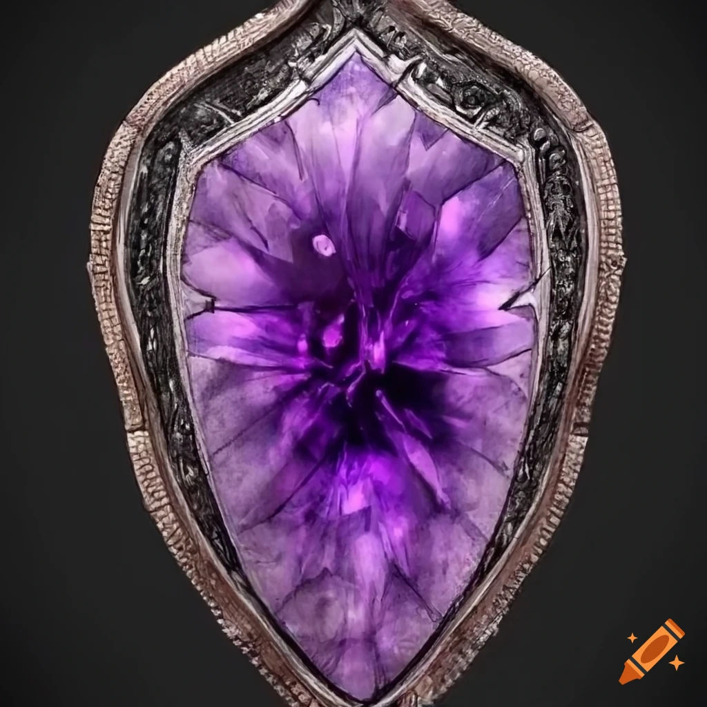 Wallpaper #e2cOBpMBSpphPi3-b78W409 Realistic Amethyst Shield on Craiyon